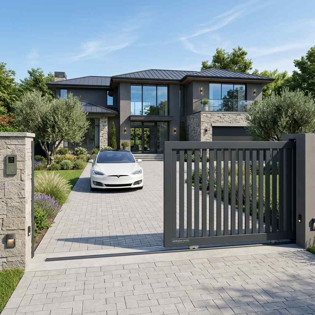 Aluminium driveway gates