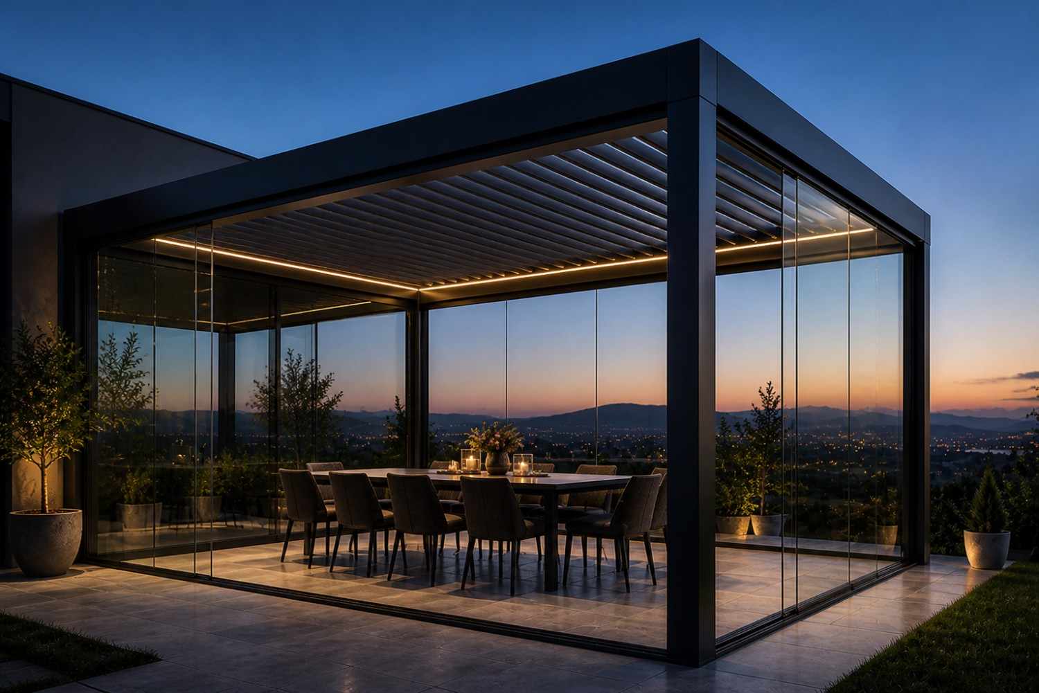 Glass terrace enclosures & sliding glazing