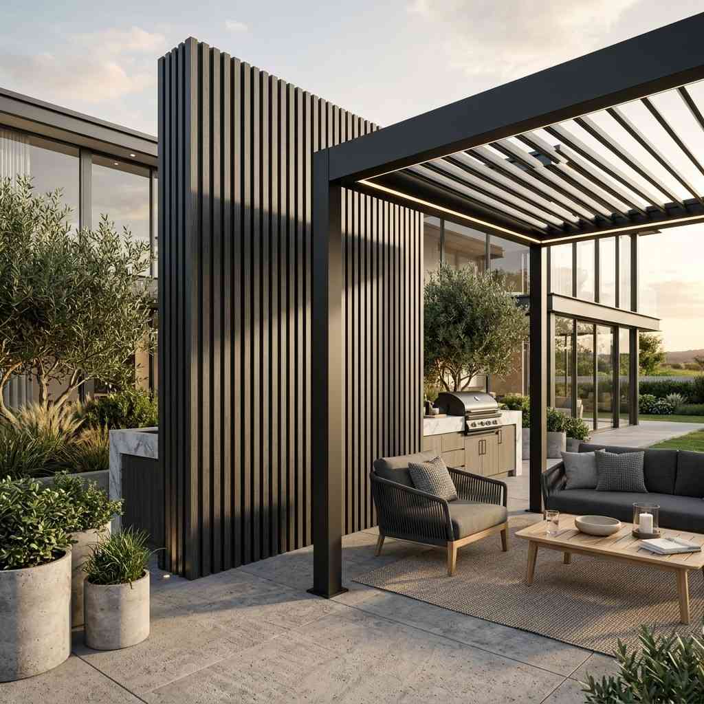 Decorative aluminium slat cladding