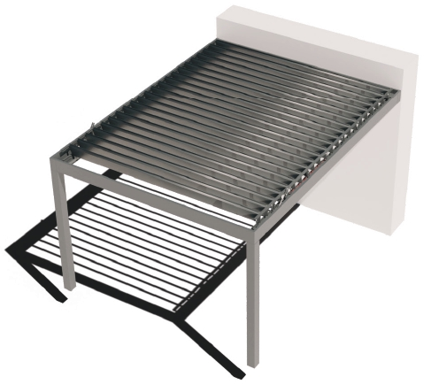Wall-mounted pergola, no rear posts